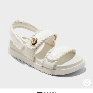 Women's Tilly Platform Footbed Sandals - A New Day™ Off-White 8 NWT